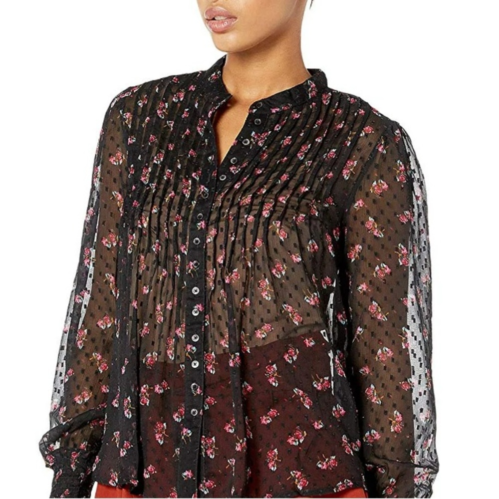 Free People Flowers in December Blouse